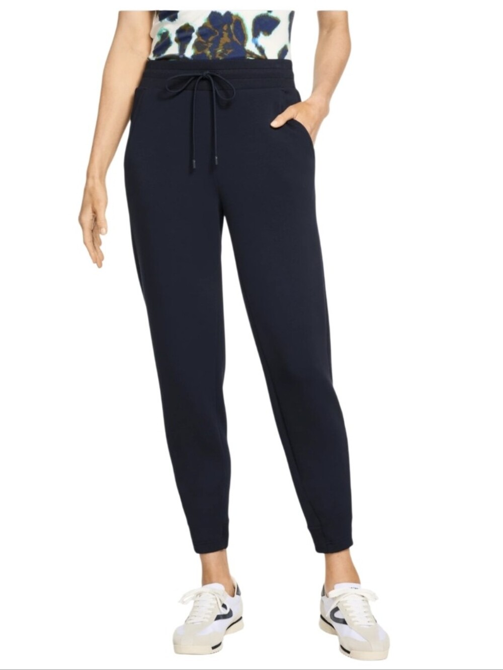 #T012 Women's Navy Drawstring Jogger Pants